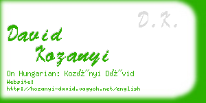 david kozanyi business card